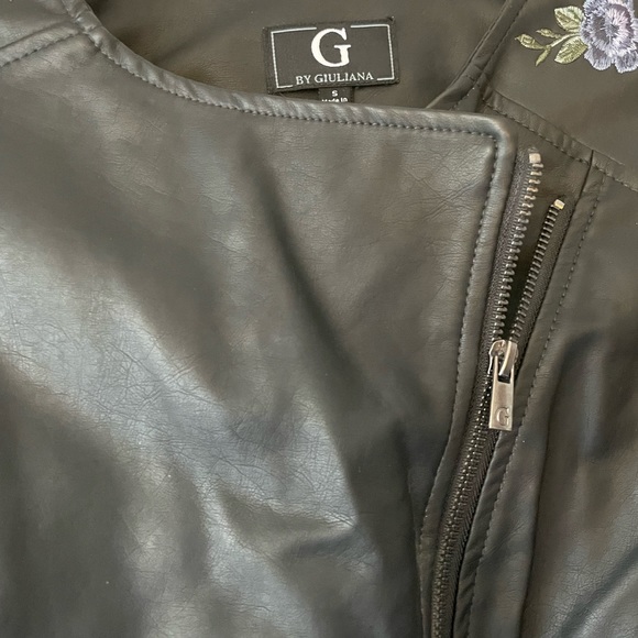 G BY GIULIANA MOTO FAUX LEATHER JACKET black - Picture 14 of 14